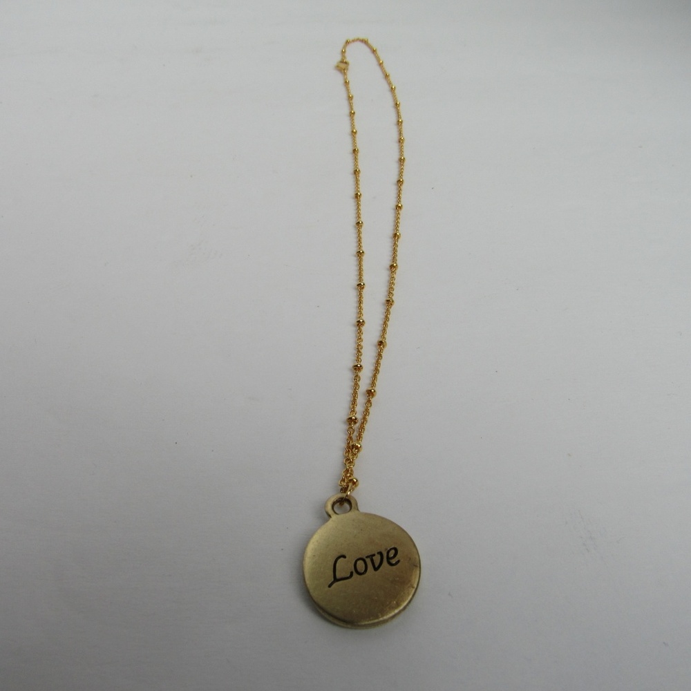 Love Gold Rhinestone Necklace - Picture 5 of 5